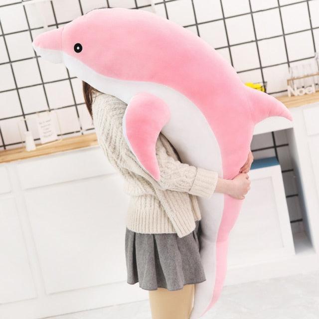 Giant plush dolphin pink - Plushie Depot