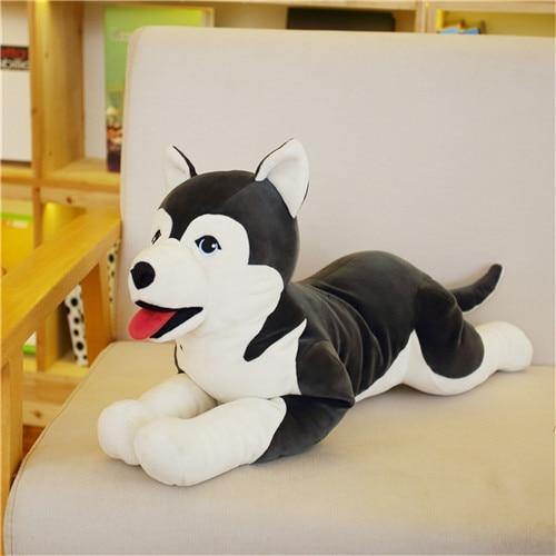 23" 35" / - 60/90cm giant Cartoon Sitting Plush Stuffed Dog Big Toy Husky Black Stuffed Animals Plushie Depot