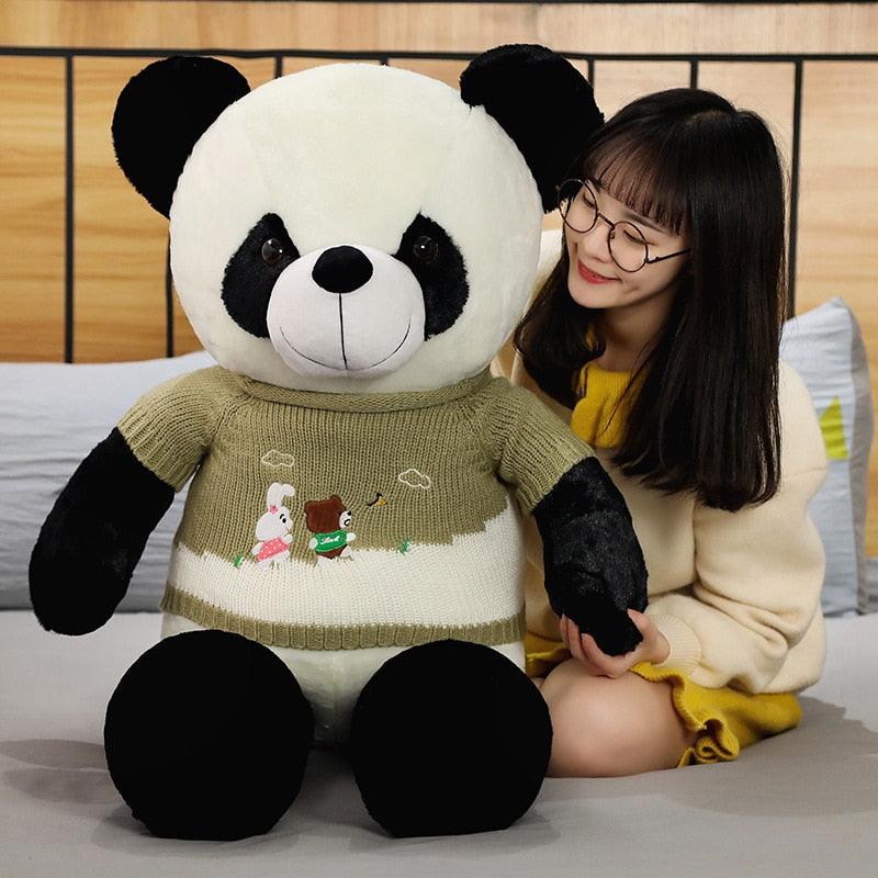 Giant Panda with a Sweater Plushie Plushie Depot