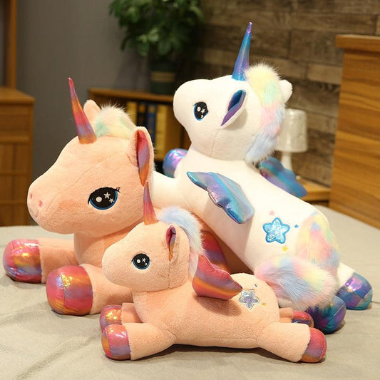 12" - 17.5" Rainbow Unicorn Plush Toy, Stuffed Unicorn Dolls for Kids Stuffed Animals Plushie Depot