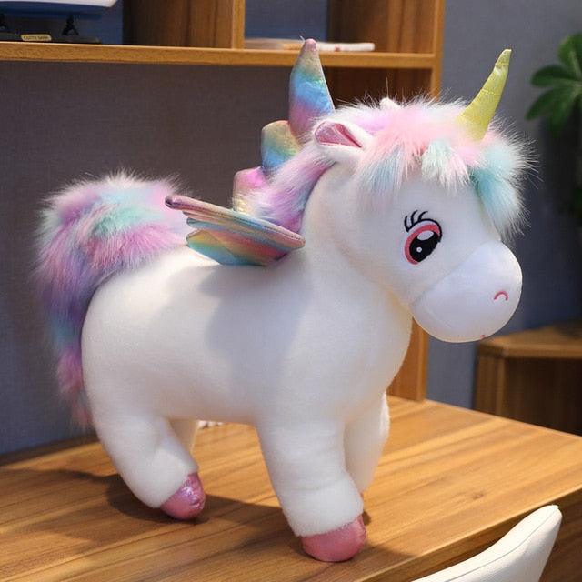 Fantastic Glow Rainbow Wings Unicorn Plush Toy White Plushie Depot