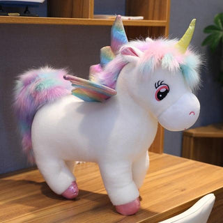 Fantastic Glow Rainbow Wings Unicorn Plush Toy White - Plushie Depot