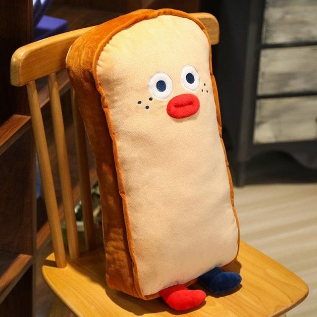 Funny Cute Toasted Bread Pillow Stuffed Beige Pillows Plushie Depot