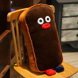 Funny Cute Toasted Bread Pillow Stuffed Brown Plushie Depot