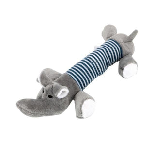 Squeak Chew Dog Toys Sound Dolls Dog Cat Fleece Pet Funny Plush Toys Elephant Duck Pig Fit for All Pets Durability Gray Elephant M Plushie Depot