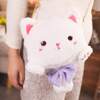 Kawaii Cat Plushie Backpack 9" white Plushie Depot