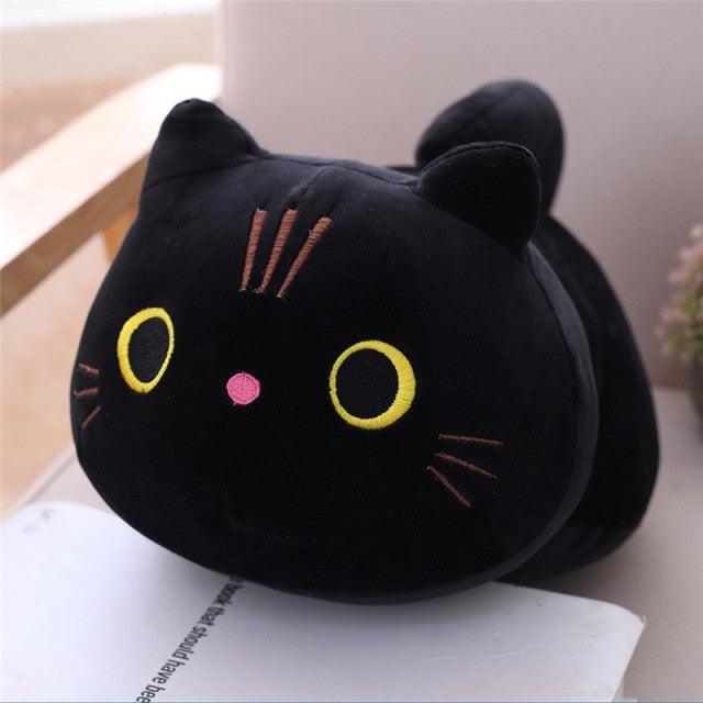 Lovely cute Stuffed soft cat plush pillow black01 - Plushie Depot