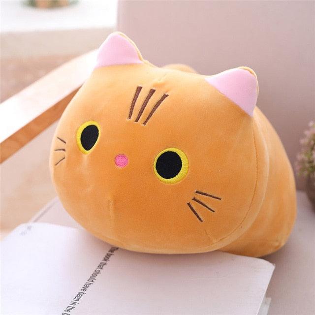 Lovely cute Stuffed soft cat plush pillow orange01 - Plushie Depot