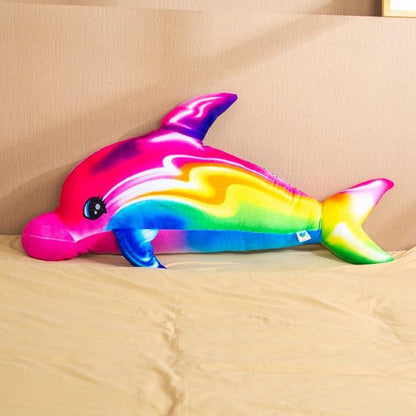 Giant Colorful Rainbow Dolphin Plush Toys colorful Stuffed Animals Plushie Depot