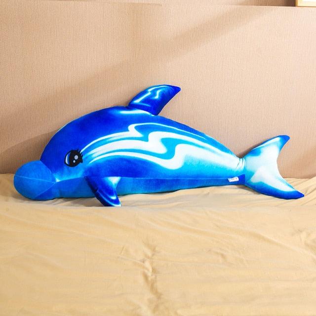 Giant Colorful Rainbow Dolphin Plush Toys Blue Stuffed Animals Plushie Depot