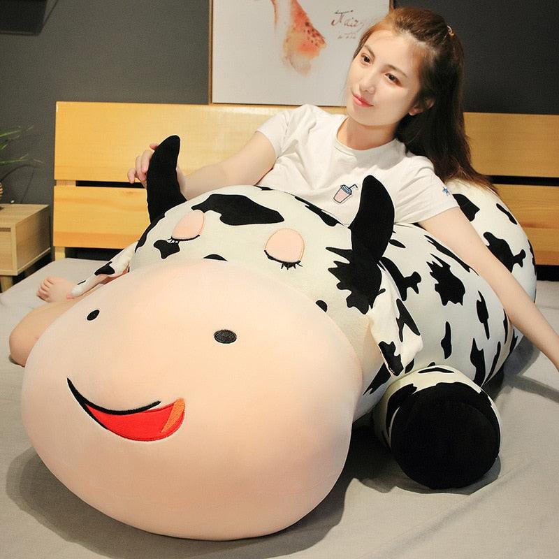 Giant Size Lying Cow Soft Plush Sleep Pillow Plushie Depot