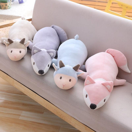 Giant Stuffed Animal Sheep & Fox Plush Toy Pillows Plushie Depot