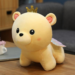 9.8" - 24" Lovely Cute Angel Bear Plush Toys, Soft Stuffed Teddy Bear with Crown Plush Doll Yellow Plushie Depot