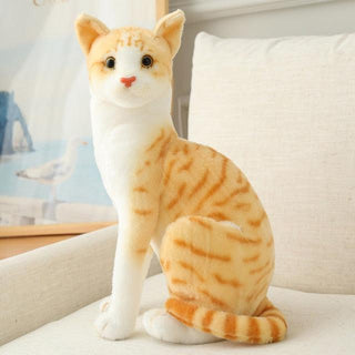 Realistic Plush Cat Replicas yellow stand - Plushie Depot