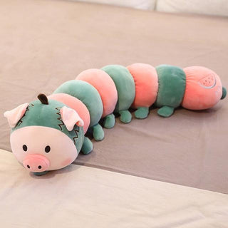 Cute Fruit Caterpillar Children's Long Plush Toy Pillow watermelon pig Plushie Depot