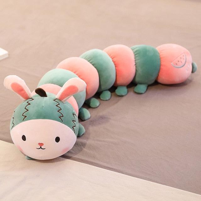 Cute Fruit Caterpillar Children's Long Plush Toy Pillow watermelon rabbit Stuffed Animals - Plushie Depot