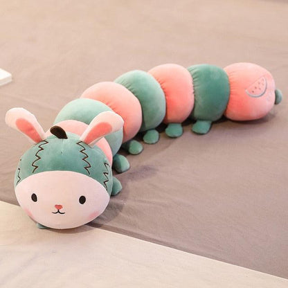 Cute Fruit Caterpillar Children's Long Plush Toy Pillow watermelon rabbit Stuffed Animals - Plushie Depot