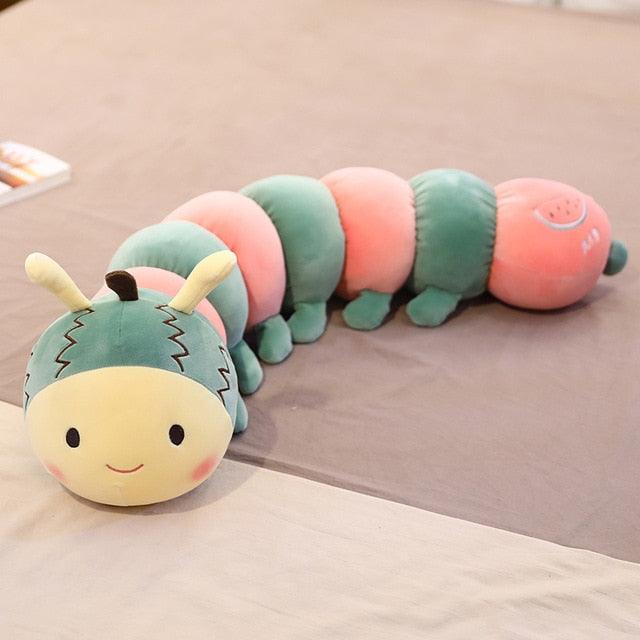 Cute Fruit Caterpillar Children's Long Plush Toy Pillow watermelon bee Stuffed Animals - Plushie Depot