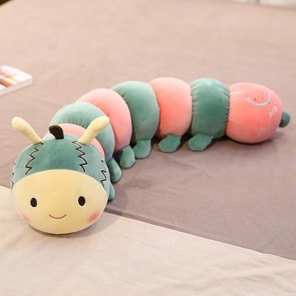 Cute Fruit Caterpillar Children's Long Plush Toy Pillow watermelon bee Stuffed Animals Plushie Depot