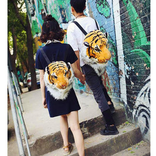 Realistic Lion and Tiger Head Plush Backpacks Plushie Depot