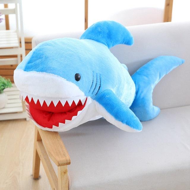 Funny Giant Shark Bite Plushy Toy 90CM Blue Plushie Depot