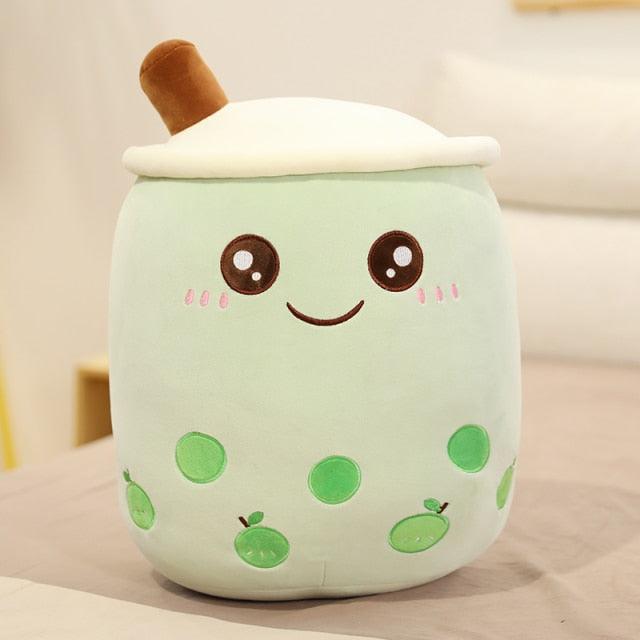 Bubble Tea Cup Shaped Pillow Plush Toy green Plushie Depot