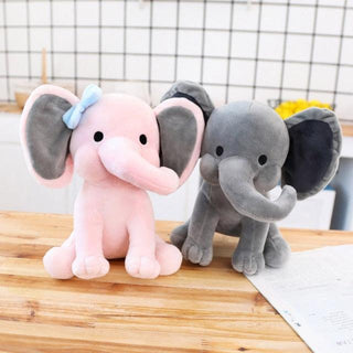 9" Baby Room Sleeping Elephant Plush Toys 25cm Grey and Pink Plushie Depot