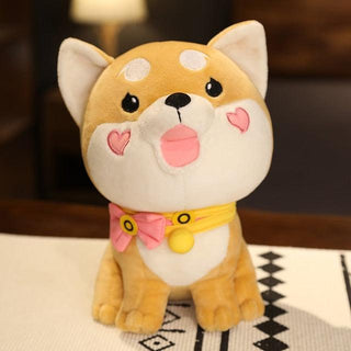 Kawaii Round Face Shiba Inu Plushie 9" heart cheek Stuffed Animals - Plushie Depot