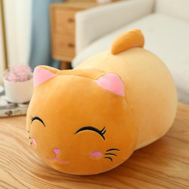 Lovely cute Stuffed soft cat plush pillow orange-smile Plushie Depot