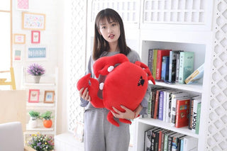 12" - 19.5" Kawaii Funny Crab Plush Pillow, Soft Red Crab Cartoon Animal Plush Pillows - Plushie Depot