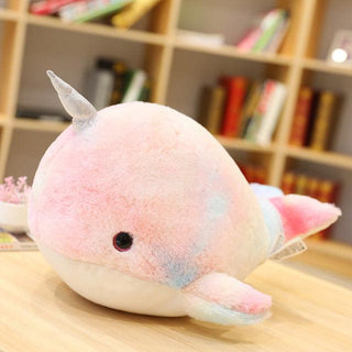 Cute Colorful Whale Unicorn Plush Pillow colorful Plushie Depot