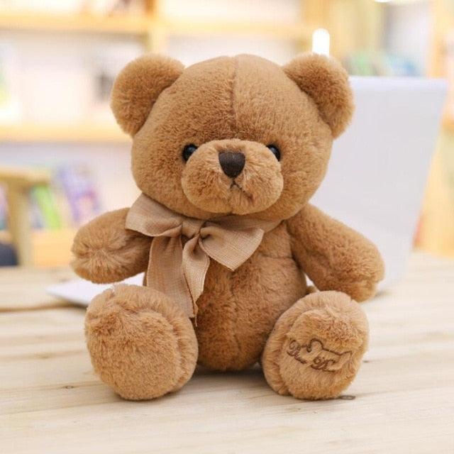 Fluffy Adorable Soft Brown and White Stuffed Teddy Bear Plush Toys with Bows brown bear Teddy bears Plushie Depot
