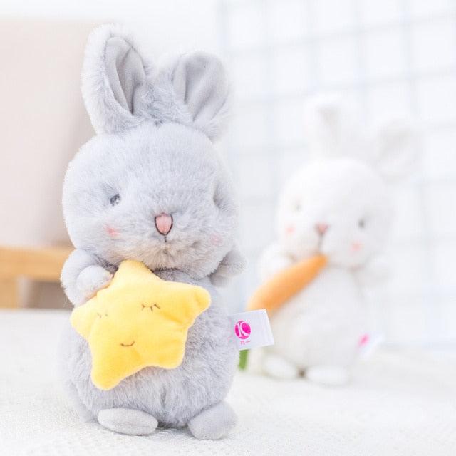 Angora Bunny Rabbit Plushie 9'' grey bunny Plushie Depot