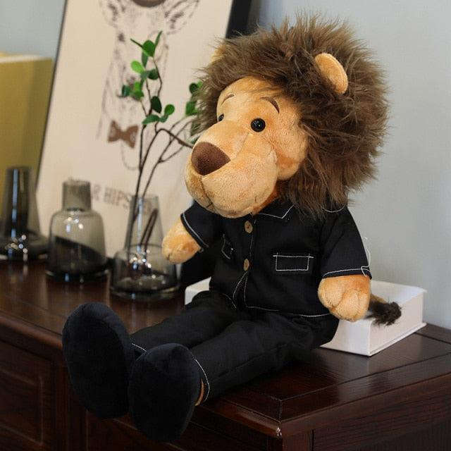 Big size the kings eternal monarch lion Stuffed Doll Animal Plush toy Black Plushie Depot