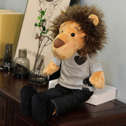 Big size the kings eternal monarch lion Stuffed Doll Animal Plush toy Gray Plushie Depot
