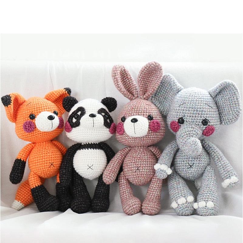 handmade panda and Fox Amigurumi fox Crochet Knitted Stuffed animals for kids Plushie Depot