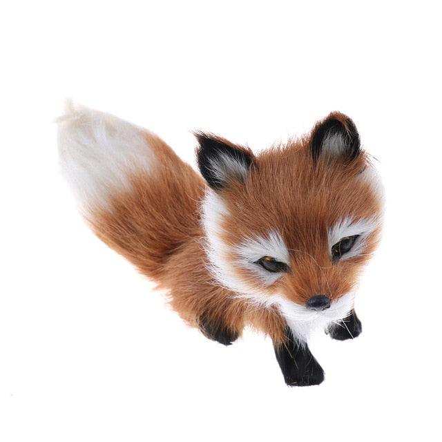 Kawaii Realistic Fox Plush Toy Animal Figures Figurines Cute