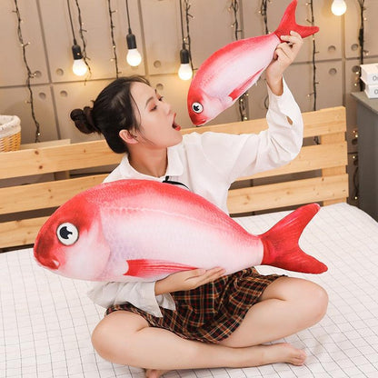Funny Animal Staffed Carp Red Fish Plush Toy Plushie Depot