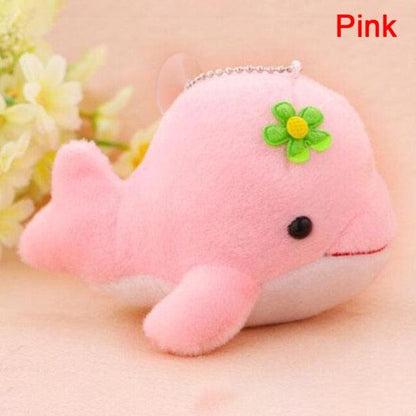 Cute Dolphin with a Little Flower Plush Doll (5 Styles) PINK Stuffed Animals Plushie Depot
