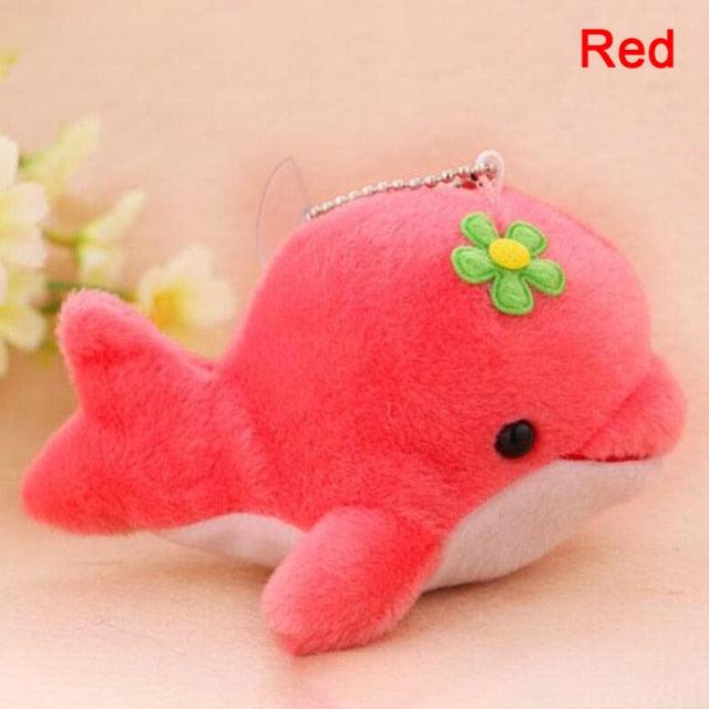 Cute Dolphin with a Little Flower Plush Doll (5 Styles) RED Stuffed Animals Plushie Depot
