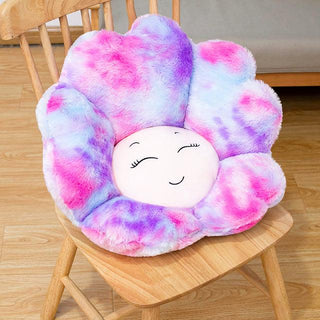 Colorful Sunflower Face Seat Pillows green Plushie Depot