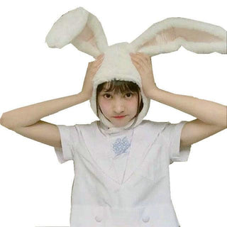 popular girls rabbit Headband Plush about 40-50cm white Long ear bunny Plushie Depot