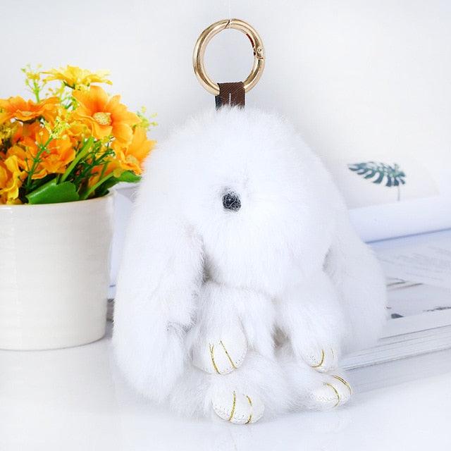  BIBABLYKE Cute Plush Rabbit Pendant Soft White Rabbit
