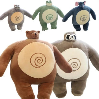 Tiny Head Teddy Bear Toys, Stuffed Small Head Big Muscle Body Raccoon Frog Elephant Plush Dolls - Plushie Depot
