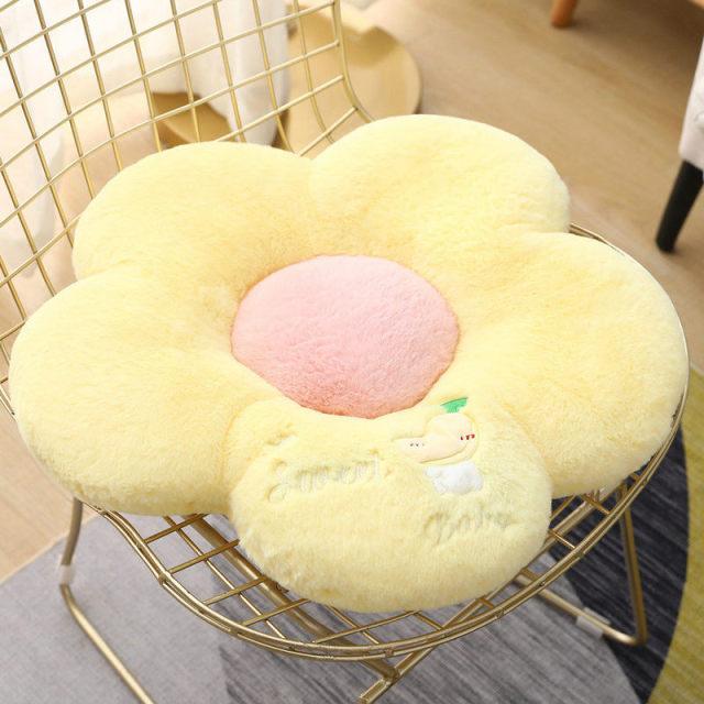 Flower Chair Cushions banaba yellow Plushie Depot