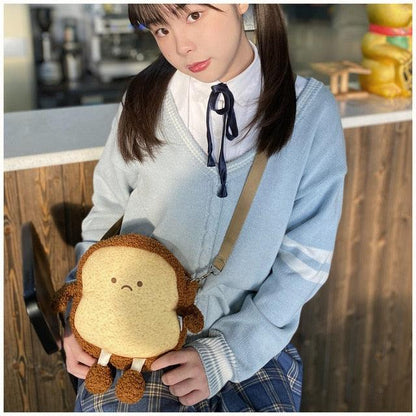 Cute & Soft Kawaii Bread Toast Backpack Plush Toy Bags Plushie Depot