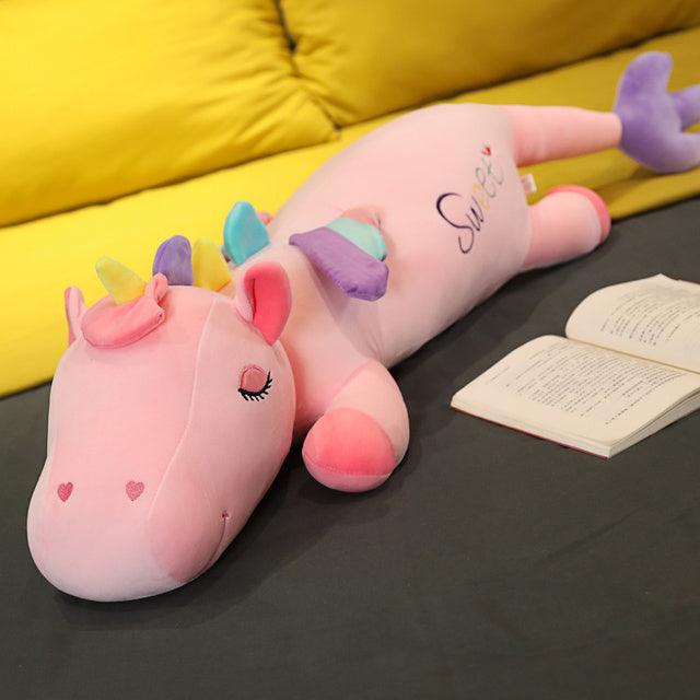 Large Lying Unicorn Stuffed Animal pink Stuffed Animals Plushie Depot