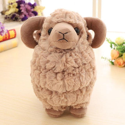 Lifelike Big Horned Sheep Ram Plushie Brown China Stuffed Animals Plushie Depot