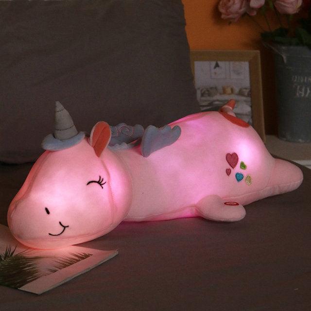 Lovely Glowing LED Light Unicorn Plush Toy Pink Light Plushie Depot