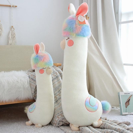 Giant Colorful Alpaca Plush Toy Stuffed Animals - Plushie Depot